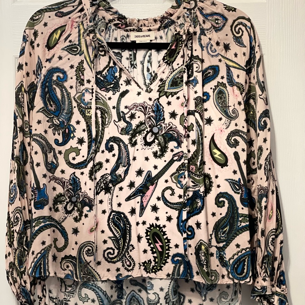 Zadig & Voltaire Pink Multicolor Paisley Blouse